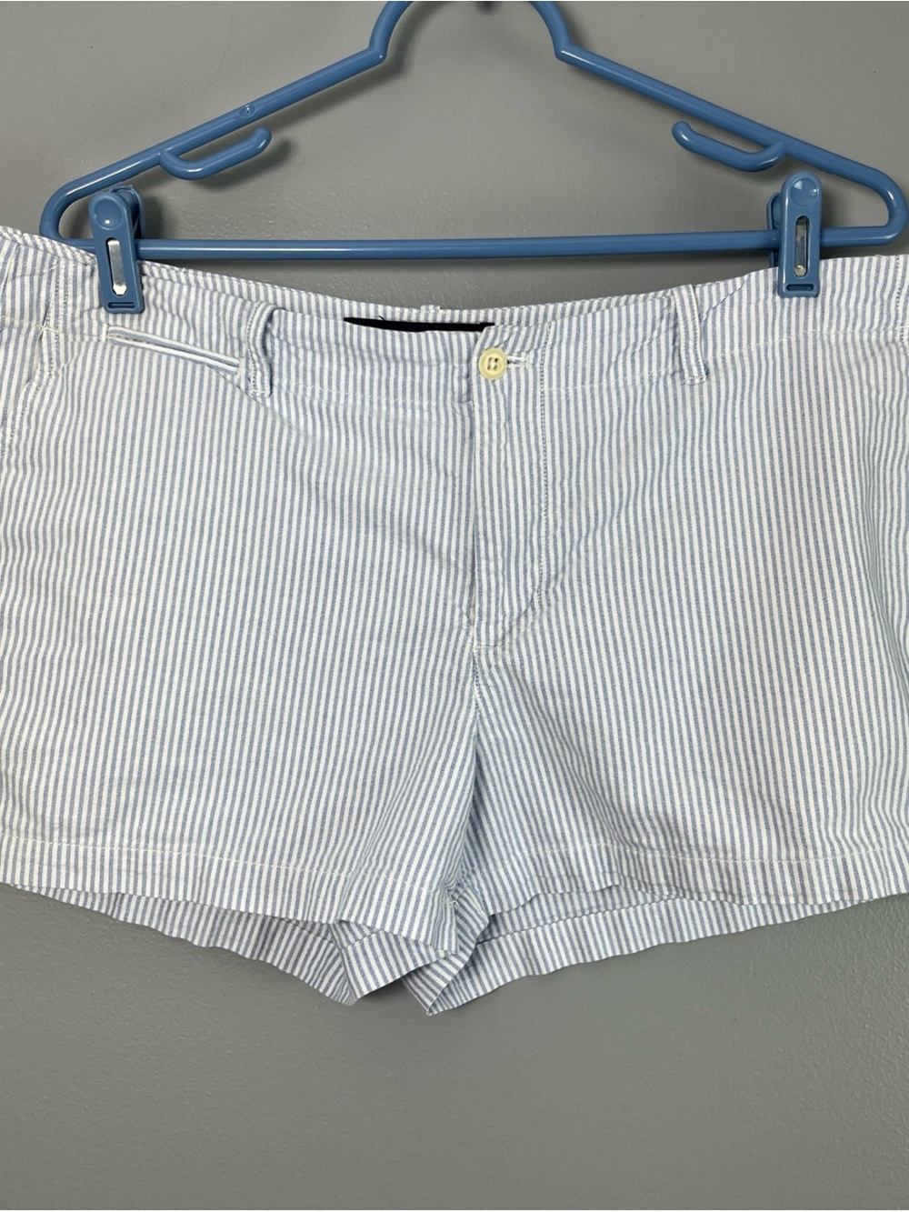 Ralph Lauren Sport Light Blue & White Striped Seersucker Bermuda Shorts